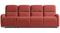Четырёхместный диван Лас-Вегас в ткани, с электро-реклайнером и французской раскладушкой, красный