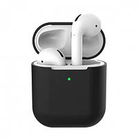 Чехол силиконовый на Airpods 2 черный black