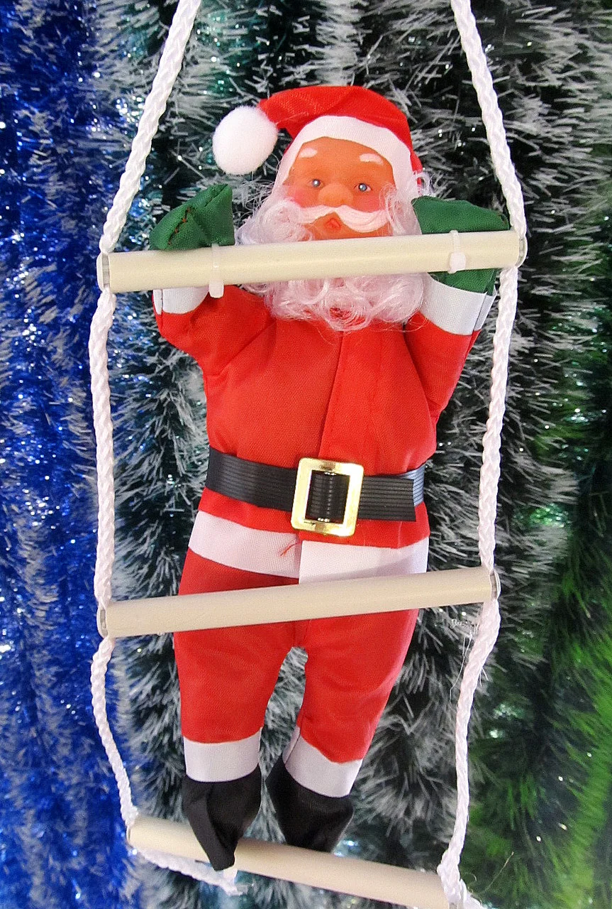 Новогодняя фигура Деда Мороза на лестнице 120 см - фото 10 - id-p1492150863