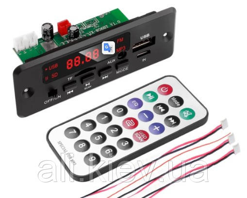 Декодер плеєр з підсилювачем 2х5 Вт Aux, USB, TF, FM радіо BLUETOOTH 5.0