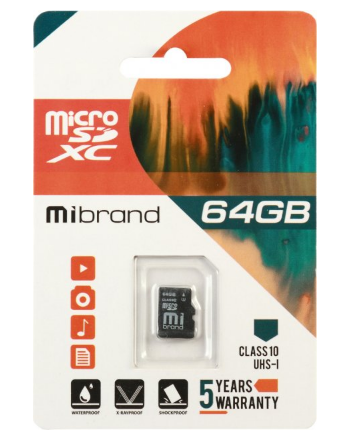 Карта пам`яті 64Gb Micro-SDXC(UHS-1) Mibrand class10 №0138