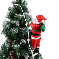 Новогодняя фигура Деда Мороза на лестнице 25 см