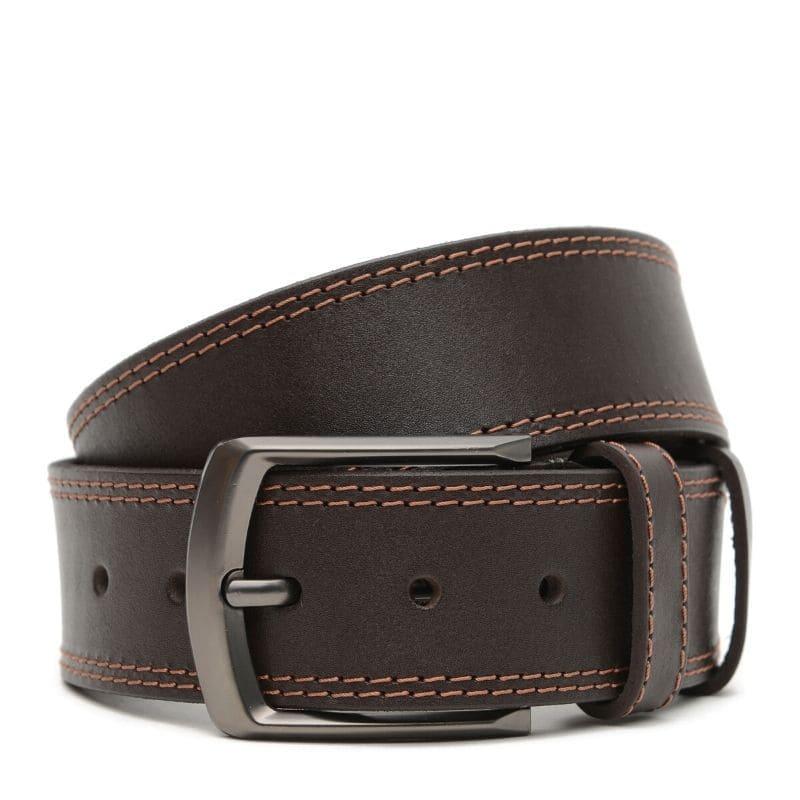 Широкий Мужской кожаный ремень 4,5 см V1125GX21-brown, фото 1