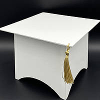 Коробка академическая шапка с кисточкой белая