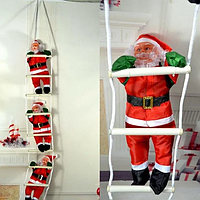 Новогодняя фигура три Деда Мороза на лестнице по 25 см