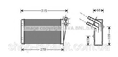 Радіатор опалення салону (пічки) CLIO II/Symbol/Thalia AVA QUALITY COOLING, RT6228