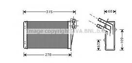 Радіатор опалення салону (пічки) CLIO II/Symbol/Thalia AVA QUALITY COOLING, RT6228