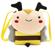 Дитяча сумка жовта через плече сумочка міні "Бджілка" велюр крос-боді для малюків унісекс для телефона