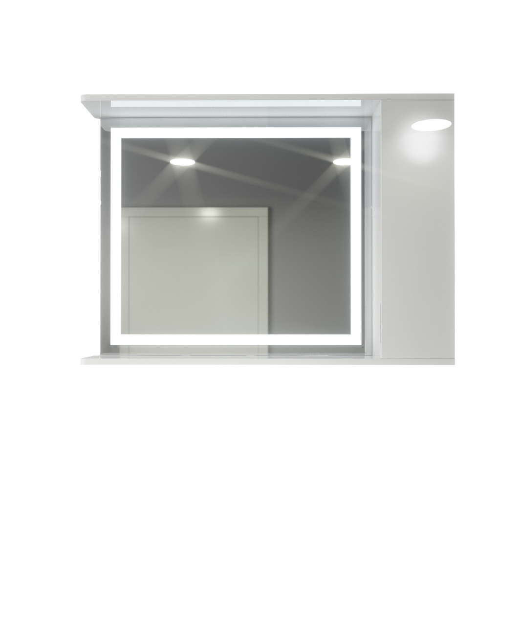 Дзеркальна шафа ШК26 (900х700х160) з LED підсвіткою двері праворуч, фото 1
