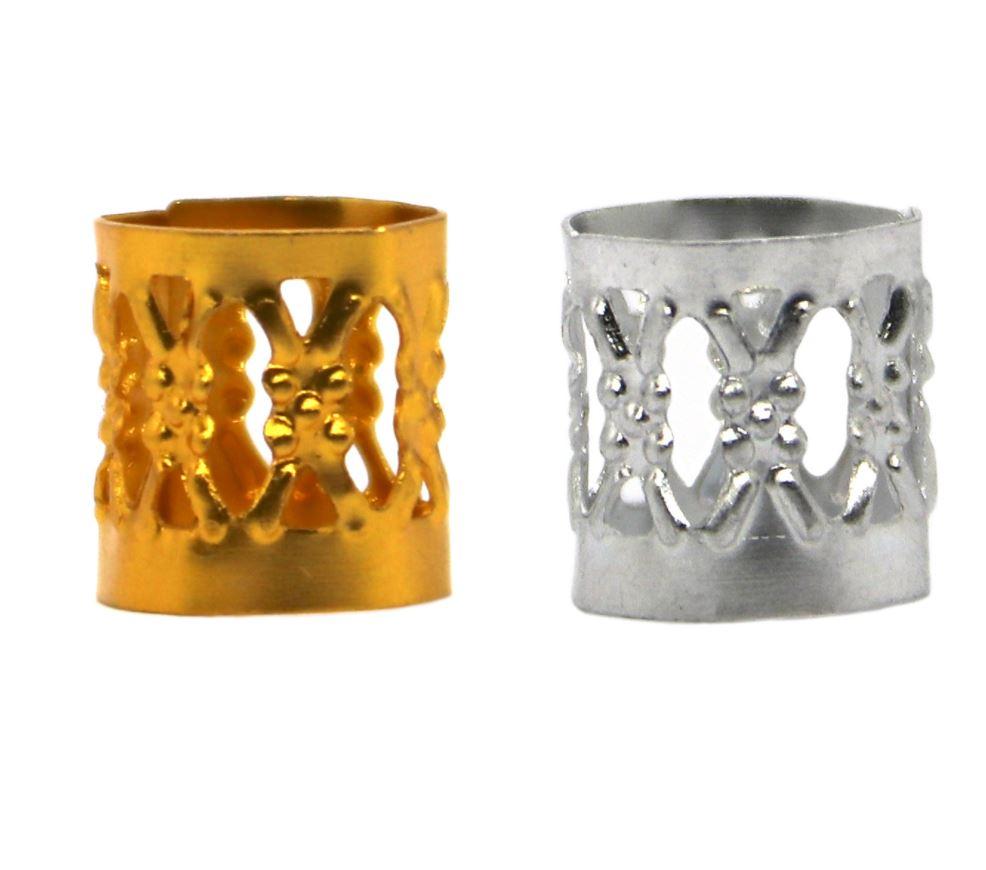 Кольца зажимы для косичек металл клипсы алюминиевые украшения для афрокос модные аксессуары для причесок дред - фото 7 - id-p1492199355