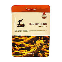 Тканинна маска з червоним женьшенем Farm Stay Red Ginseng Visible Difference Mask Sheet