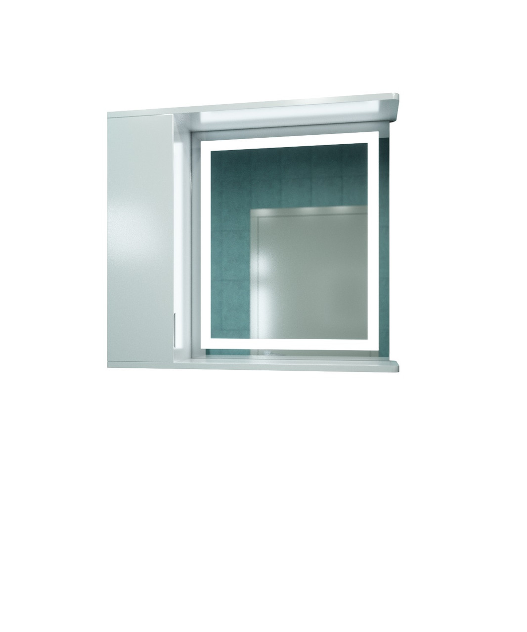 Дзеркальна шафа з LED підсвіткою ШК17 (700х700х160) дверцята зліва, фото 1