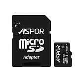 Карта пам'яті Aspor MicroSDHC 64GB UHS-I (Class 10) + SD adapter