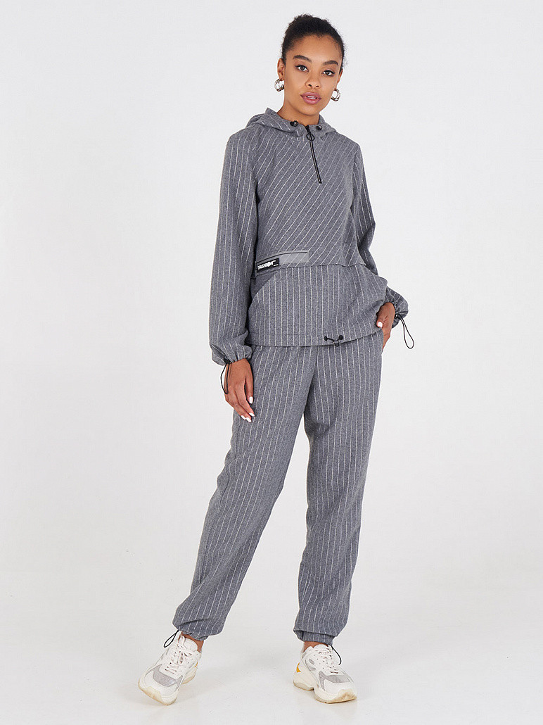 Костюм Женский в Полоску Светло-серый Modna KAZKA Эму MKSH2728-2 ...