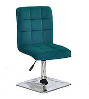 Стілець Augusto 4-CH-Base зелений 1003 велюр, на квадратній хромованій опорі, з регулюванням висоти, фото 6