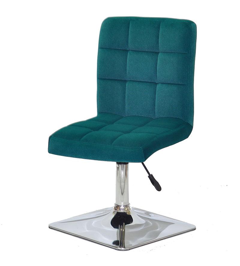 Стілець Augusto 4-CH-Base зелений 1003 велюр, на квадратній хромованій опорі, з регулюванням висоти, фото 1