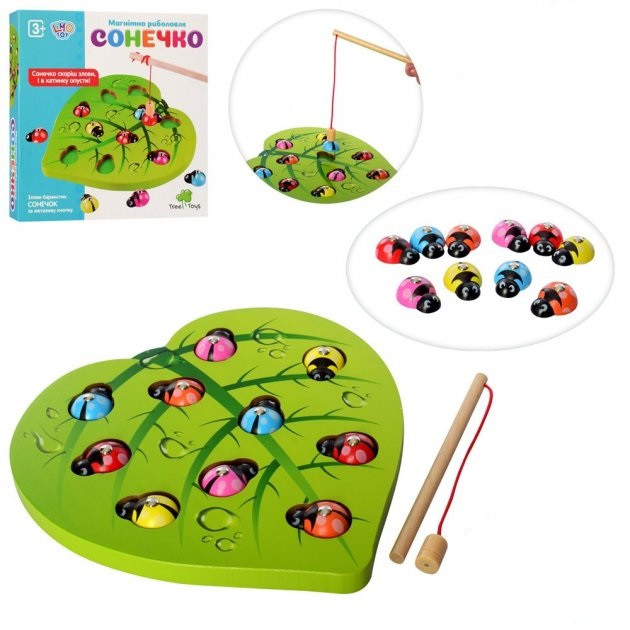 Дитяча дерев'яна іграшка рибалка-листочок Limo Toy MD 2121