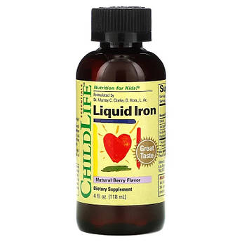 Рідке Залізо для дітей від народження ChildLife Liquid Iron натуральний ягідний смак 118 мл