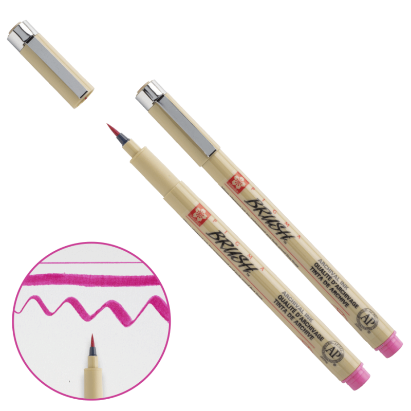 Лінер-пензель рожевий Sakura PIGMA Brash XSDK-BR#21, 352124, фото 1