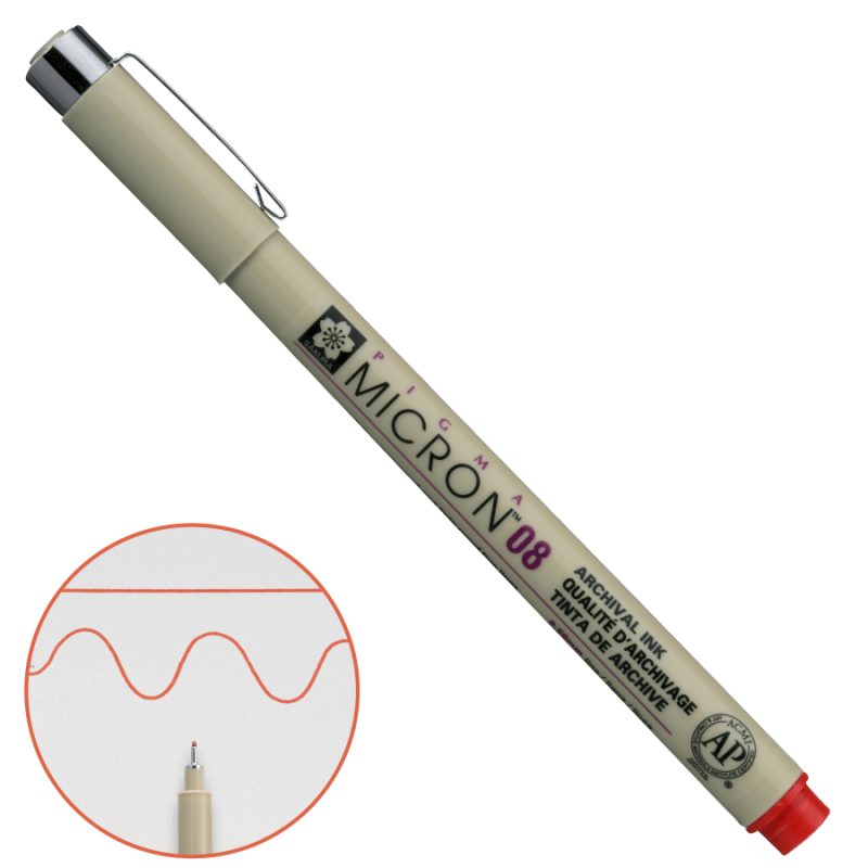 Лінер червоний Sakura PIGMA Micron 0,5 мм XSDK08#19, 318366, фото 1