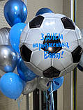 Футбол. Велика гелієва фольгована куля  90 см у вигляді м'яча. Може  бути з Вашим  написом, фото 4