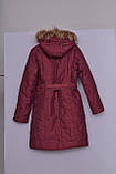 Л-85 Куртка зимова для дівчинки зріст 158 та 164 бордова, фото 2