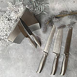 Набір кухонних ножів з підставкою 6 предметів Edenberg EB-11001 Набір ножів з нержавіючої сталі на підставці, фото 5