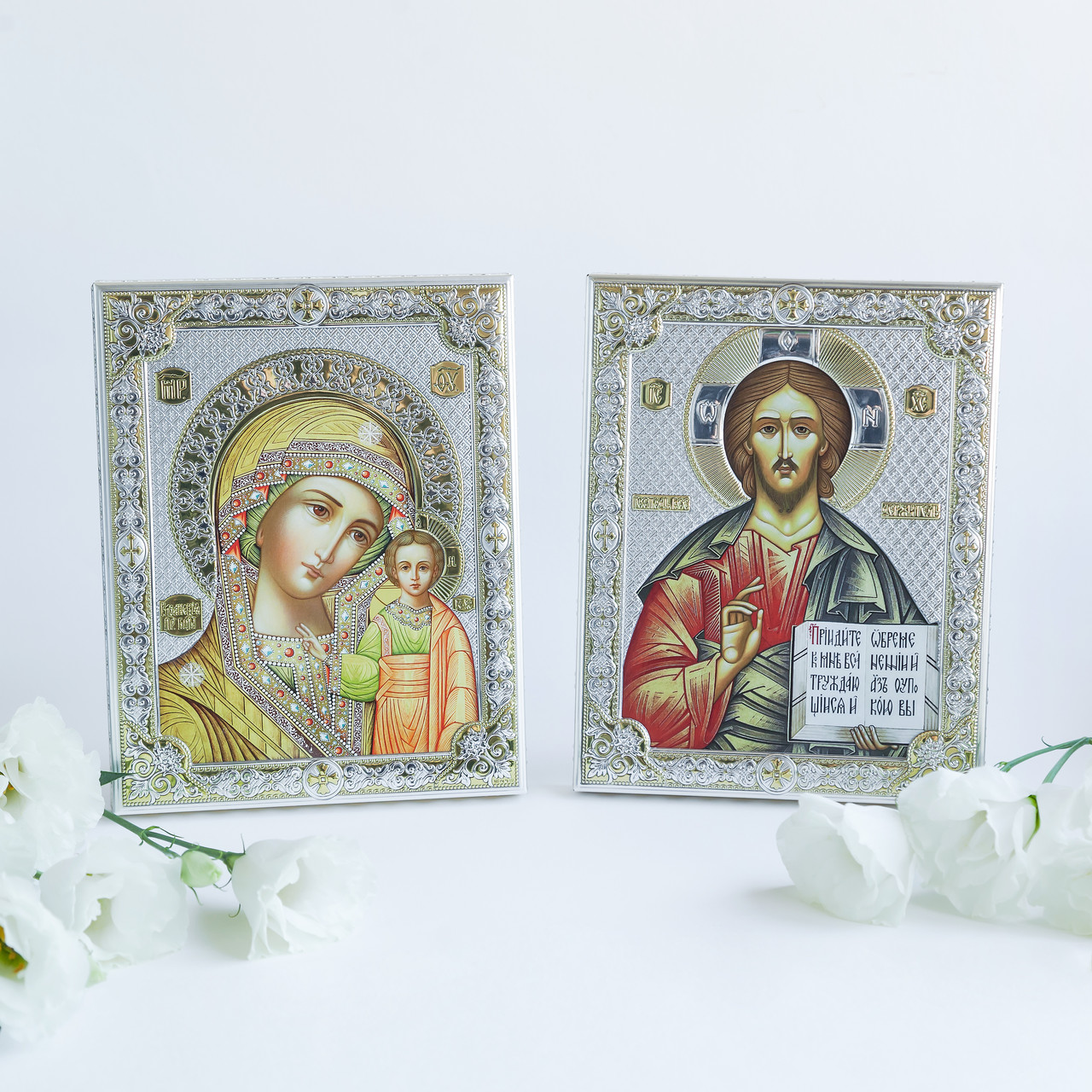 Вінчанльна пара ікон Спаситель та Богородиця