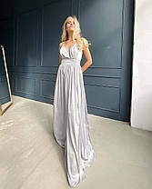 Вечірня жіноча сукня з шовку з відкритою спиною і пишною спідницею Sms7373, фото 4