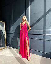 Вечірня жіноча сукня з шовку з відкритою спиною і пишною спідницею Sms7373, фото 5