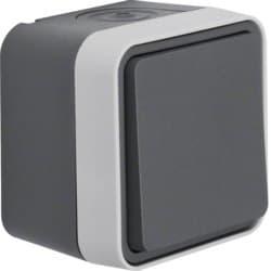 Вимикач прохідний Berker W.1 сірий IP55, 10А, пиловлаго захищений для вулиці