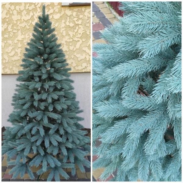 Лита ялинка Буковельська 2.10 м. блакитна, Штучна ялинка , новорічне пишне пластикове дерево