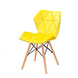 Обідній стілець GREG Грег жовтий оксамит на букових ногах, фото 3