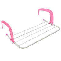 Сушилка для белья на балкон Fold Clothes Shelf TL00143-M 49*29 см Розовая, сушка для вещей на батарею (NS)