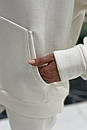 Жіноче тепле худі на флісі оверсайз Ролс біле 42 44 46 48 розміри, фото 3