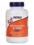 Глюкозамін та ЧСЧ NOW Glucosamine & MSM 180 капсул вегетаріанських, фото 5