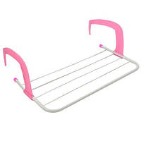 Сушилка для белья на балкон Fold Clothes Shelf TL00143-M 49*29 см Розовая, сушка для вещей на батарею (TL)