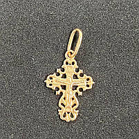 Золотий натільний хрест з розп'яттям 585 проби. Вага-1.35 р. Б/У., фото 2