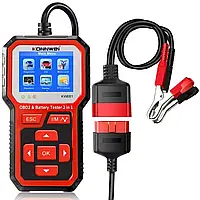 Konnwei KW681, Тестер АКБ (12 та 6 вольт) та сканер несправностей OBD2 - Червоний