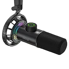 Fifine K658 динамічний USB мікрофон з LED підсвічуванням, регулятором і вимиканням звуку - Чорний