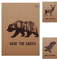 Блокнот А5, Еко папір - 96арк., тверда обкл. Серія Save the Earth"БН-031-МВ