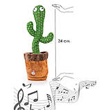 Іграшка танцюючий кактус Dancing Cactus 7450 співаючий 120 пісень з підсвічуванням, зелена, фото 9