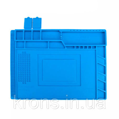 Килимок для пайки силіконовий термостійкий 36x26см з магнітними комірками A-400, фото 1