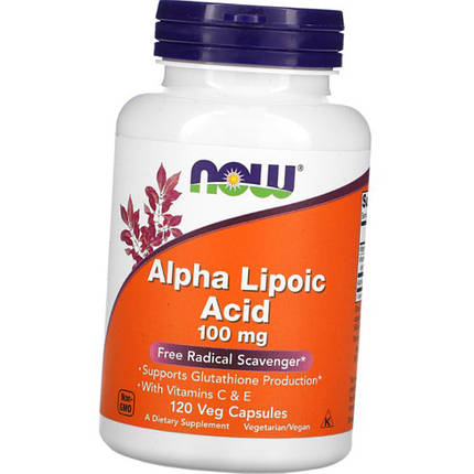 Альфа-ліпоєва кислота NOW Alpha Lipoic Acid 100 mg 120 кап, фото 1