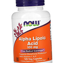 Альфа-ліпоєва кислота NOW Alpha Lipoic Acid 100 mg 120 кап, фото 3
