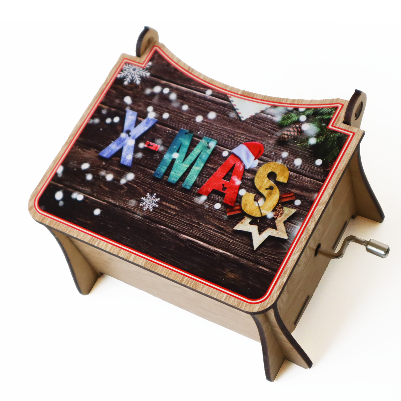 Музична скринька з дерева XMAS 13х9.5х3 см з різдвяною мелодією