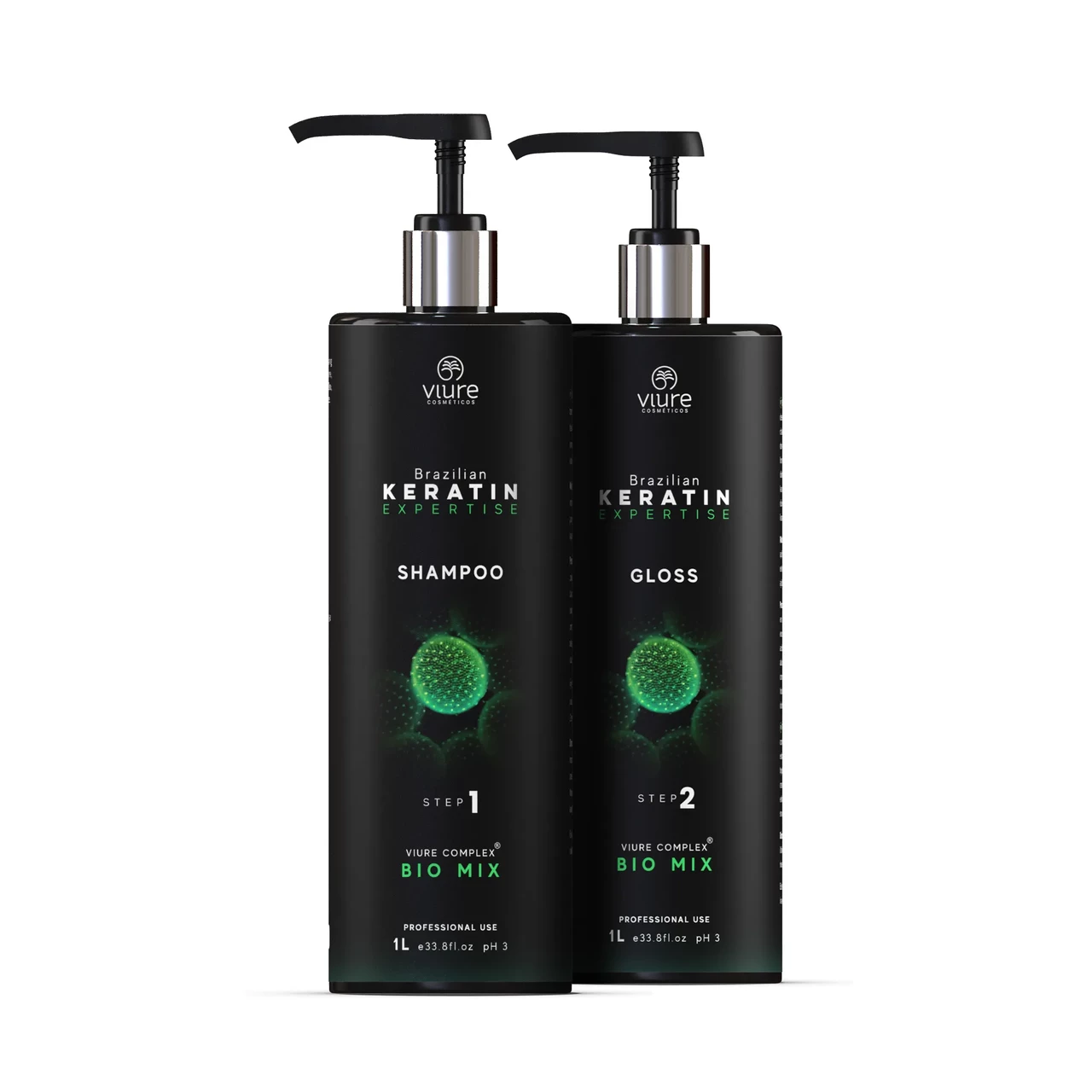 Нанопластика VIURE Gloss Biomix Kit для випрямлення волосся набір 2х50 г (розлив)