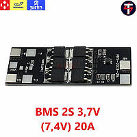 BMS 2S 3,7V (7,4V) 20A/ Плата защиты аккумуляторов