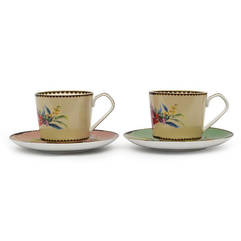 Набір із 2-х порцелянових чашок для чаю з блюдцями Ete Savage Palais Royal, фото 1