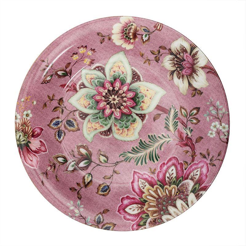 Салатник рожевий порцеляновий круглої форми з квітковим візерунком Fleurs Palais Royal, фото 1